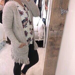 Lucky Brand small tan knit sweater cardigan